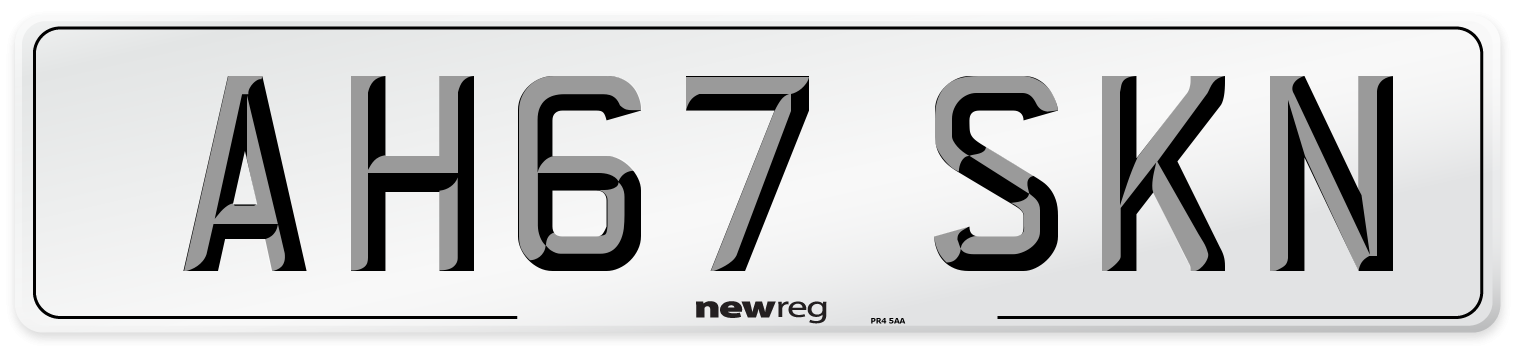 AH67 SKN Number Plate from New Reg